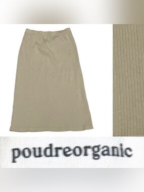 Poudre Organic Hydrangee Long Ribbed Skirt Women’s Size X-Small In Beige